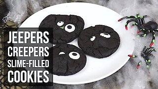 Jeepers Creepers Slime-Filled Cookies | Fun Kid-Approved Halloween Cookie Recipe by Forkly