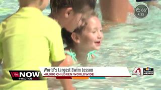 Local kids take part in World's Largest Swim Lesson