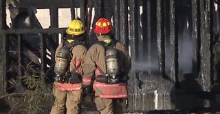 Home under construction catches fire in northwest Vegas valley