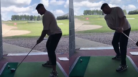 Tommy Fury Failing to Hit Golf Ball