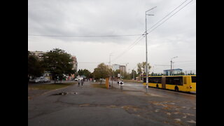 Kiev, rain, Zakrevsky street, city outskirts