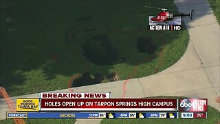 Large hole opens up on Tarpon Springs High School campus