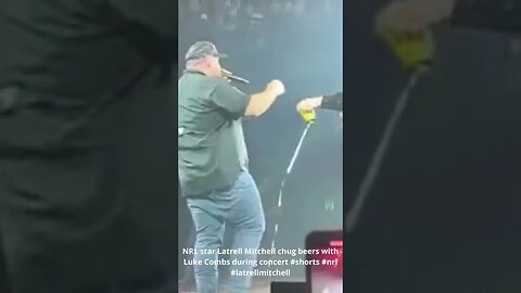 NRL star Latrell Mitchell chug beers with Luke Combs during concert #shorts #nrl