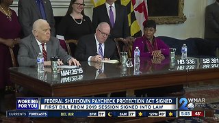 Maryland Governor Larry Hogan holds bill signing ceremony