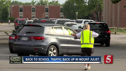 Parents Sit In Back To School Traffic Backup