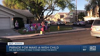 Parade for Make A Wish girl who couldn't make it to Disney World