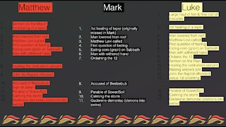 050. Rubric Pt 2. Passages compared in detail. Matthew 5-13, Mark 1-5, Luke 5-8