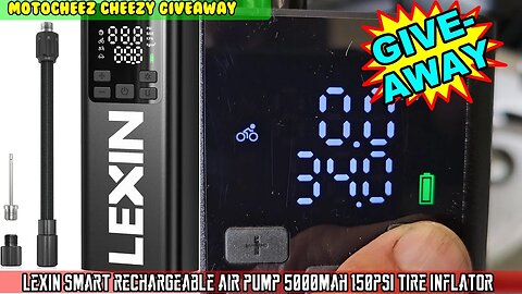 GIVEAWAY Lexin smart rechargeable air pump 5000mah 150psi tire inflator with USB power out