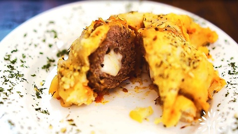 Cheesy Meatball Garlic Rolls