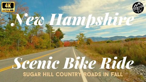 Fall Foliage 2022 New Hampshire Tour By Bike Sugar Hill NH Scenic Bike Ride 4k Relaxation Workout