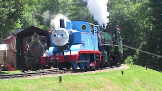 Thomas The Tank Engine Rounding The Corner At Tweetsie Railroad