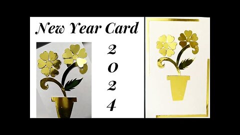 New year card 2024 / New yeargreeting card idea | handmade card / DIY New yearcard 2024
