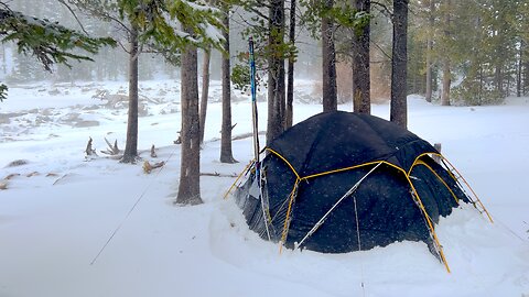 Hot Tent Camping In A Blizzard | Talking Version