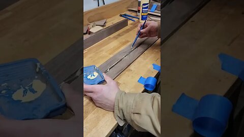 Blue tape clamping hack! #bluetape #woodworking #clamping #glueup