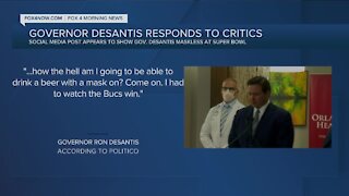 Gov. DeSantis responds to being maskless at super bowl