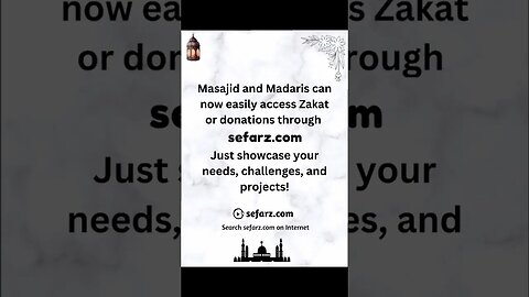 Now Masjid & Madrasa can get Zakat or Donations Easily | Visit sefarz.com #religion #support #zakat