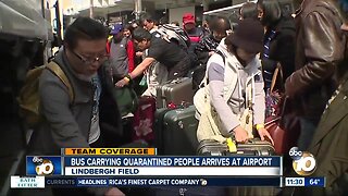 Evacuees arrive at airport, react to release from quarantine