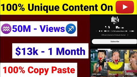 Most Viral & 100% Unique Channel Idea || Earn $13k Month Uploading This Type Of Video