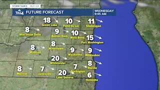Windy Tuesday in store, showers possible