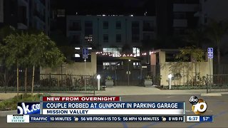 Couple robbed by armed men in Mission Valley parking garage
