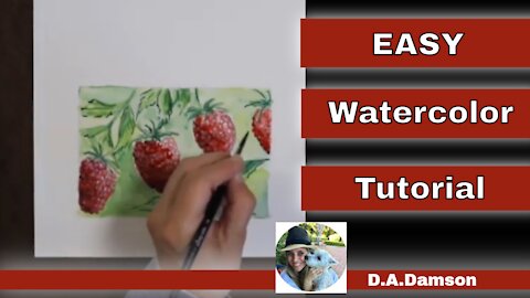 Raspberry Painting Tutorial - Easy Watercolor Video Tutorial