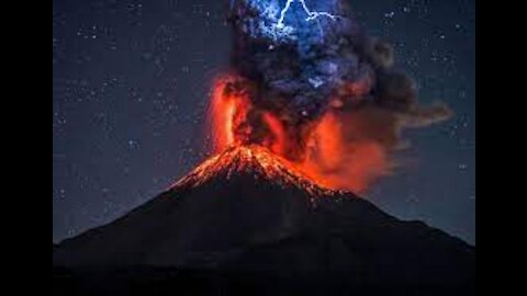erupting volcano, nature's fury