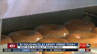 $1 doughnuts at Krispy Kreme today