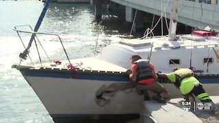 Boat crashes into bridge in southwest Florida during Tropical Storm Eta