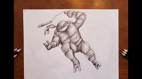 Drawing Michelangelo - Teenage Mutant Ninja Turtles.