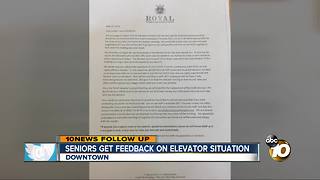San Diego seniors get feedback on elevator situation