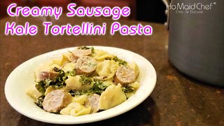 Creamy Sausage Kale Tortellini Pasta | Dining In With Danielle