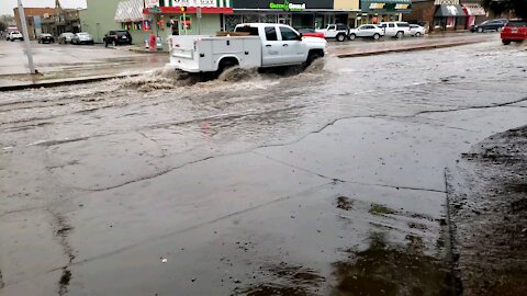 Lubbock Streets become Rivers when it Rains