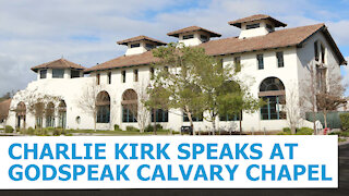 Charlie Kirk Speaks At Godspeak Calvary Chapel