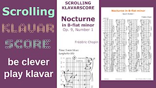 Nocturne in B-flat minor by Frederick Chopin, with fingering. Scrolling KlavarScore Sheet Music