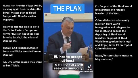 Hungarian Premier Viktor Orbán, on song again here. Explains the Soros' Master-plan