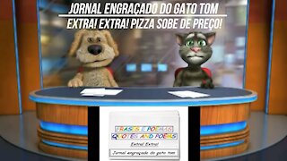 Jornal engraçado do gato tom: Pizza sobe de preço! [Frases e Poemas]