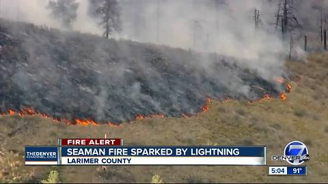 Fire near Seaman Reservoir in Larimer County grows to 100-200 acres overnight