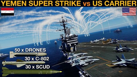 HUGE Yemen Houthi Missile & Drone Strike On US Carrier Group In Red Sea (WarGames 183) | DCS