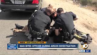 Man bites officer during arson investigation