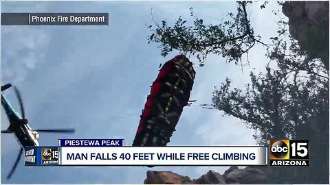 Hiker falls 40-feet while free climbing Piestewa Peak