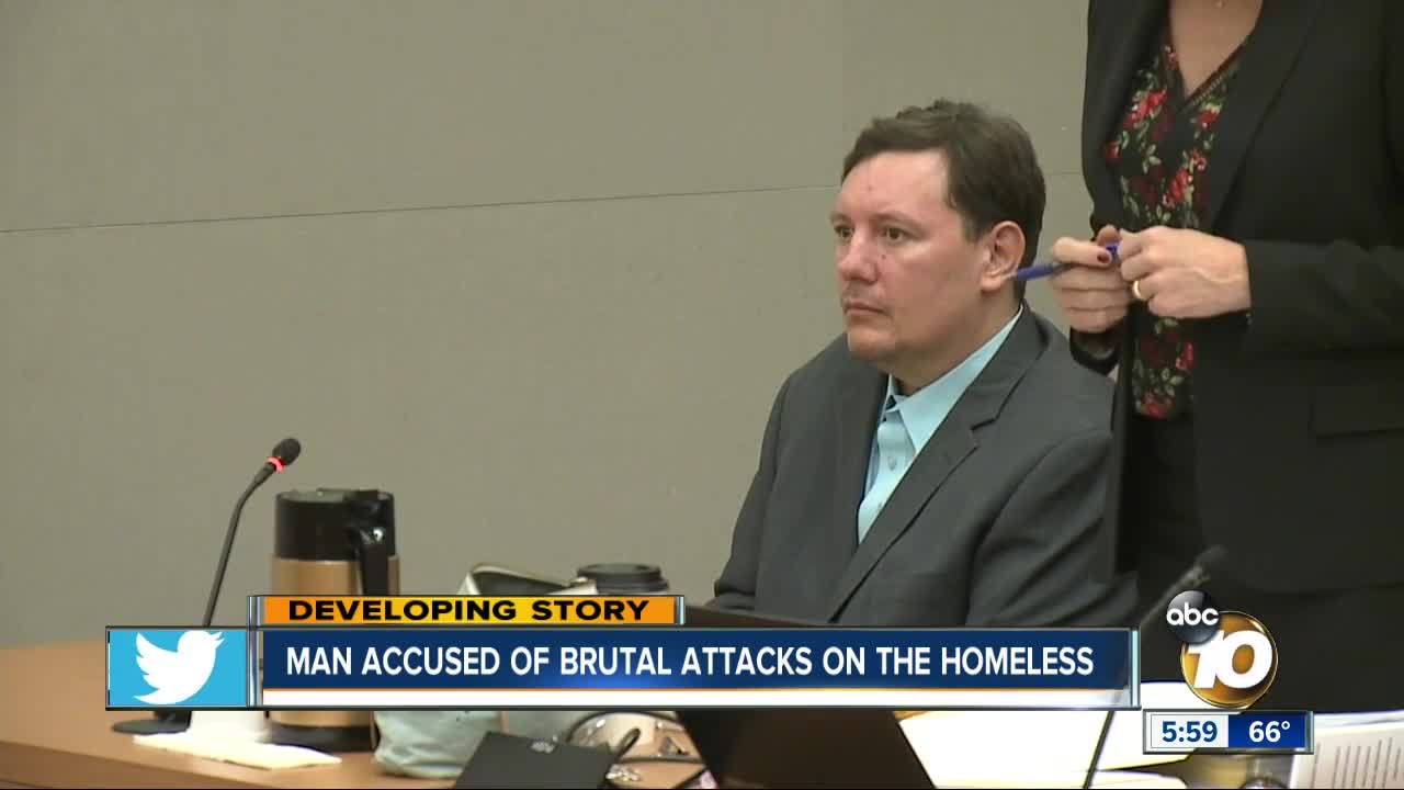 Hearing underway for man accused in homeless killings
