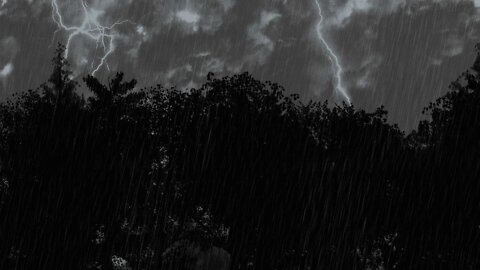 🔴 Relax More to Heavy Rain and Thunder Sounds DARK SCREEN. Sleep Fast in 2 Minutes, insomnia Relief