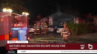 Mom, daughter escape Escondido house fire
