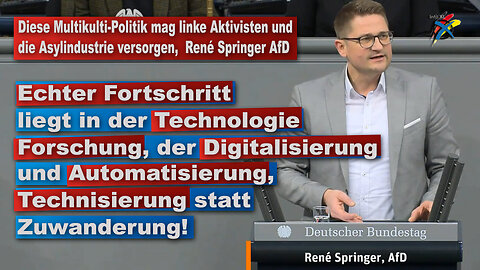 DIESE MULTIKULTI-POLITIK MAG LINKE AKTIVISTEN UND DIE ASYLINDUSTRIE VERSORGEN, RENÉ SPRINGER AfD