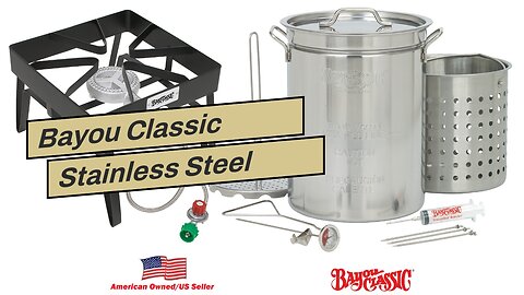 Bayou Classic Stainless Steel Outdoor Turkey Fryer Kit - 32 qt.