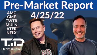Pre-Market Report Monday Apr 25, 2022 | Tony Denaro | TWTR AMC GME