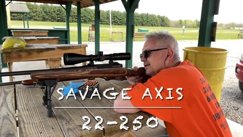 Savage Axis 22-250 boyds stock accutrigger Cabelas scope at the range 100 and 200 yd groups