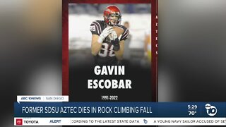 Former San Diego State football player dies in rock climbing fall