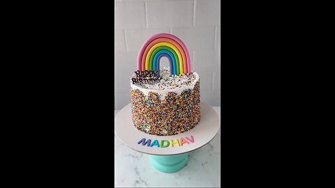 Colourful confetti cake | Rainbow confetti cake #shorts #shortsfeed