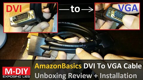AmazonBasics DVI To VGA Cable (Unboxing Review + Installation) [Hindi]